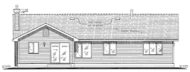 Rear Elevation for House Plan #136213
