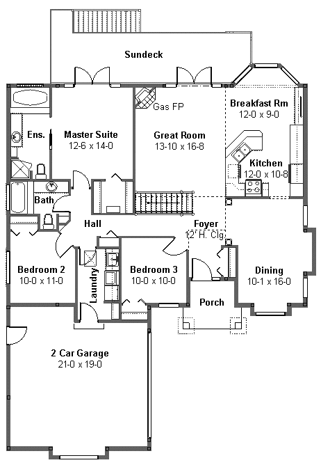 Main Floor Plan for House Plan #205002