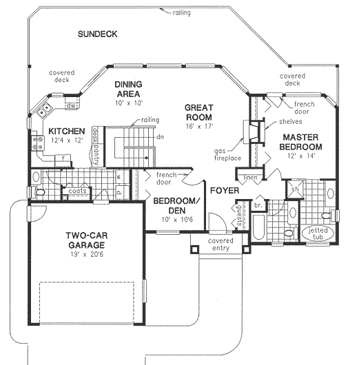 Main Floor Plan for House Plan #137024