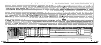 Rear Elevation for House Plan #131124