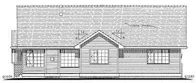 Rear Elevation for House Plan #136124