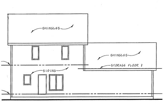 Rear Elevation for House Plan #702731