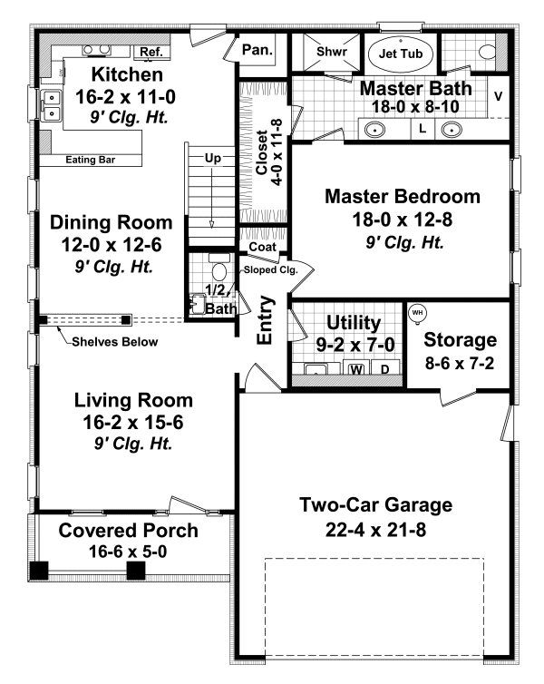 Main Floor Plan for House Plan #212081
