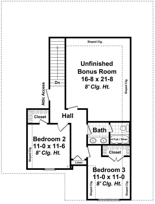 Second Floor Plan for House Plan #212081