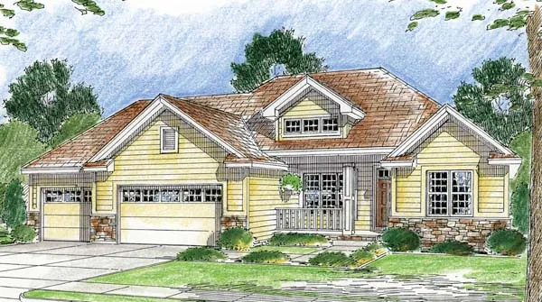 Full Rendering for House Plan #700381