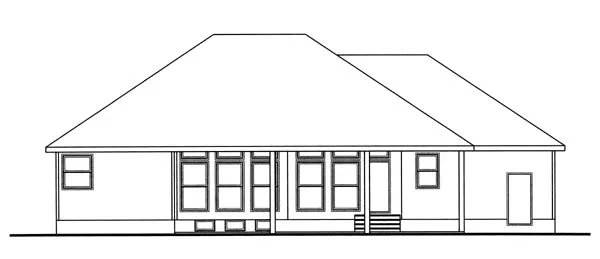 Rear Elevation for House Plan #700381