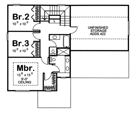 Second Floor Plan for House Plan #708852