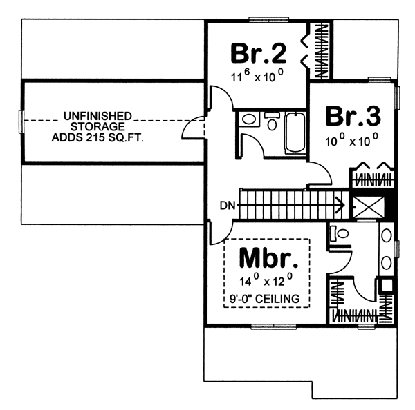 Second Floor Plan for House Plan #702941