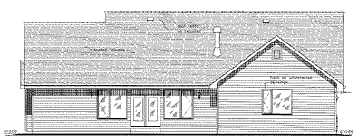 Rear Elevation for House Plan #134254
