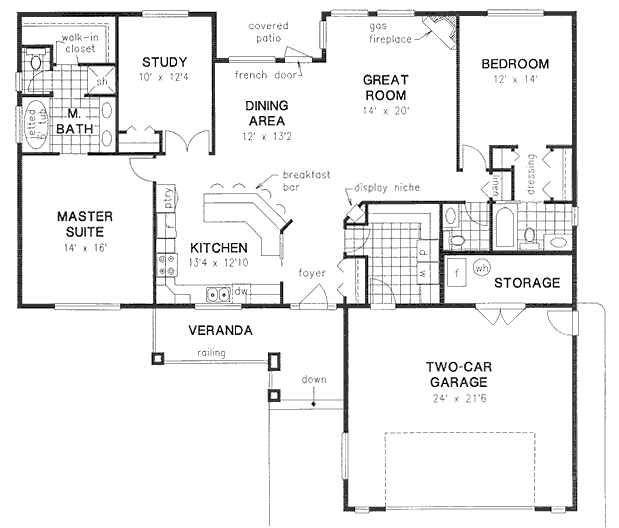 Main Floor Plan for House Plan #139254