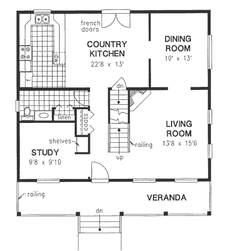 Main Floor Plan for House Plan #130239