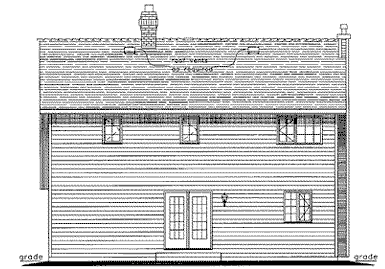 Rear Elevation for House Plan #130239