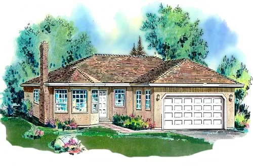 Full Rendering for House Plan #132409