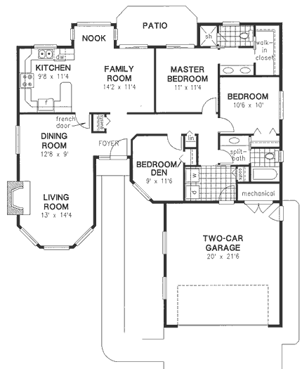Main Floor Plan for House Plan #132409
