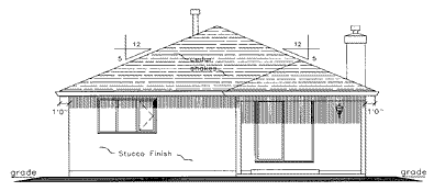 Rear Elevation for House Plan #137509