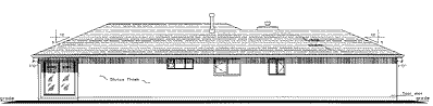 Rear Elevation for House Plan #130609