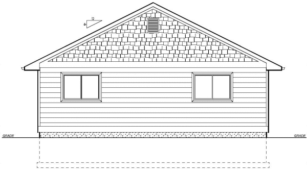 Rear Elevation for House Plan #195001
