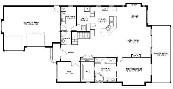 Main Floor Plan for House Plan #195126