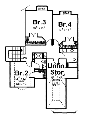 Second Floor Plan for House Plan #703482