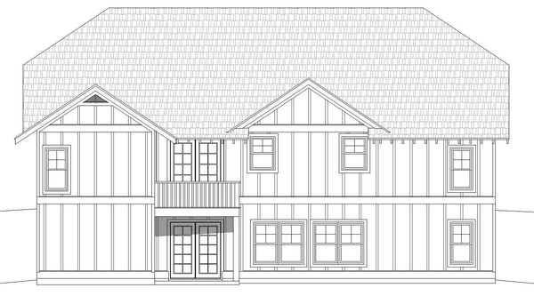 Rear Elevation for House Plan #694712