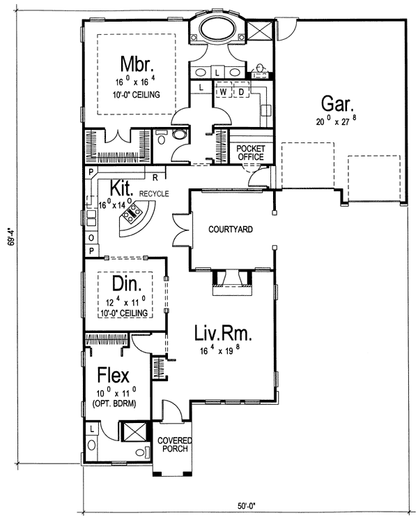 Main Floor Plan for House Plan #706961