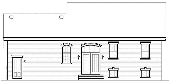 Rear Elevation for House Plan #147443