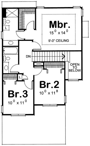 Second Floor Plan for House Plan #159709