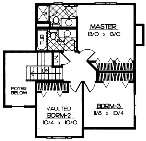 Second Floor Plan for House Plan #230498
