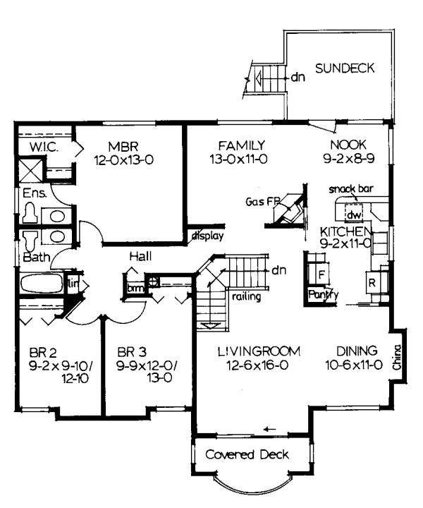 Main Floor Plan for House Plan #201205