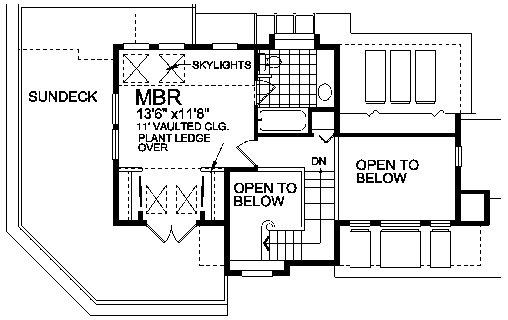 Second Floor Plan for House Plan #260011